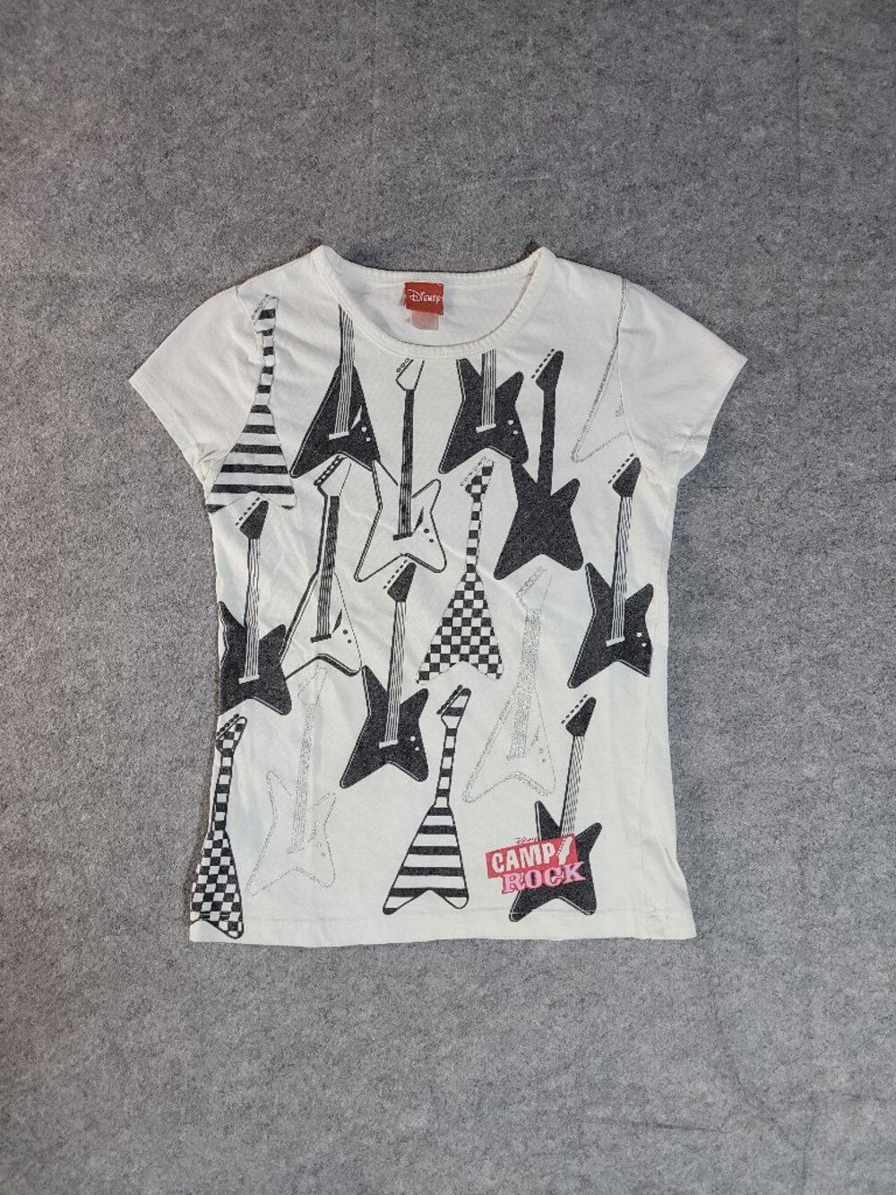 Disney Camp Rock Electric Guitar Graphic T Youth M (fits like womens XS baby T)